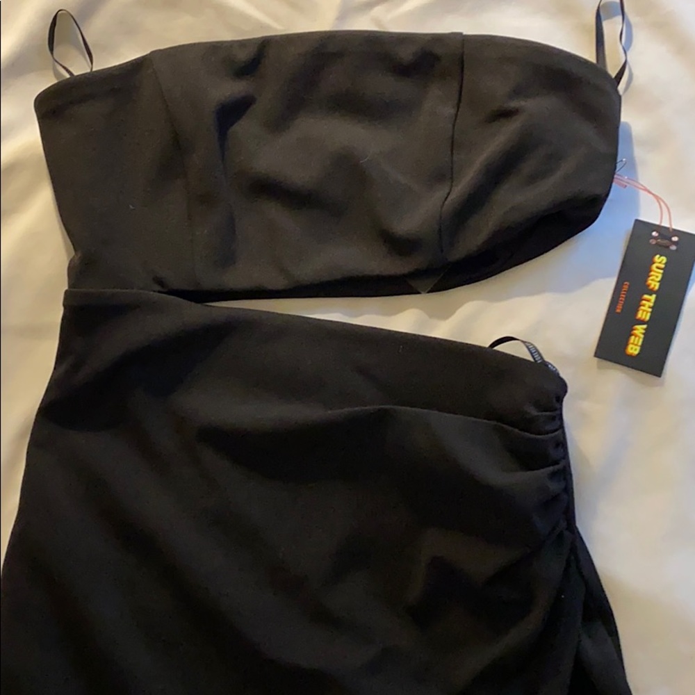 Black bodycon cutout dress